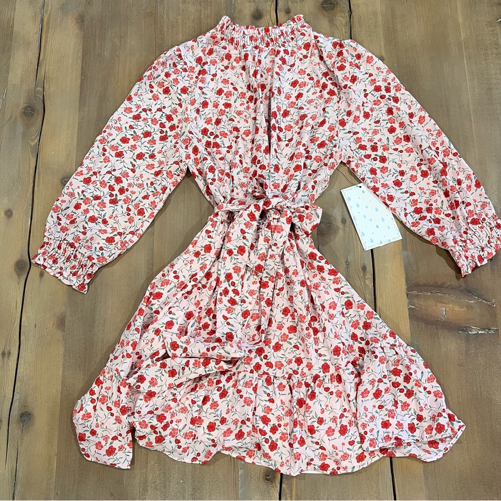 Sweet Rain Floral Belted Prairie Dress